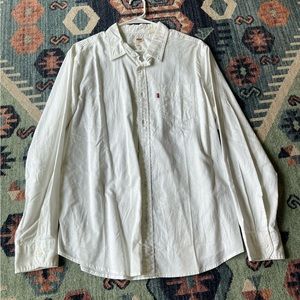 Levi’s long sleeve button up, white, size large